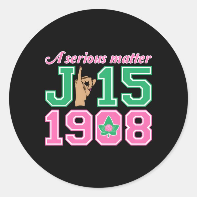 Sticker Rond Jour Du Fondateur J15 : Une Question Sérieuse Sign (Devant)