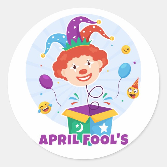 Sticker Rond Jour du fou d'avril (Devant)