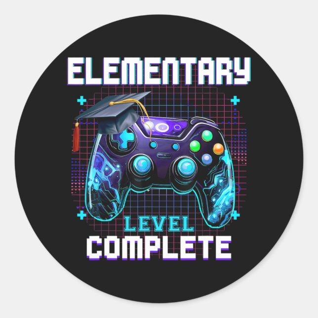 Sticker Rond Jour Du Niveau Élémentaire Terminer Le Diplôme Lim (Devant)
