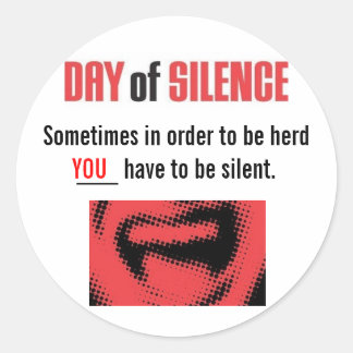 Sticker Rond Jour du silence