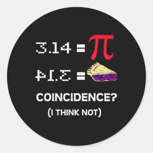 Sticker Rond Jour Pi 3.15 Symbole Pi Science Et Math Enseignant