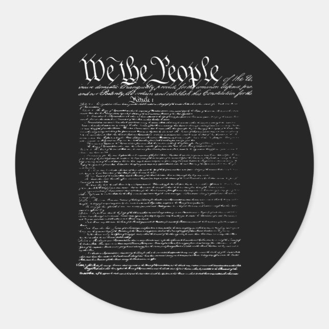 Sticker Rond Jour Préambule De La Constitution Nous Le Peuple (Devant)