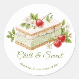 Sticker Rond Jour sandwich à la crème glacée Pistachio
