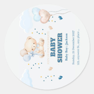 STICKER ROND JOURNÉE BABY SHOWER PERSONNALISÉE