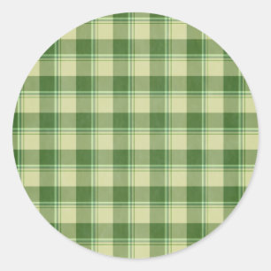 Sticker Rond Journée de la Saint Patrick à Plaid Vert