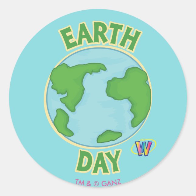 Sticker Rond Journée de la Terre de Webkinz (Devant)