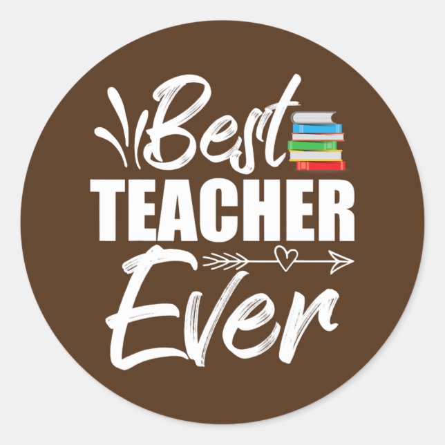 Sticker Rond Journée de l'enseignant du meilleur enseignant (Devant)