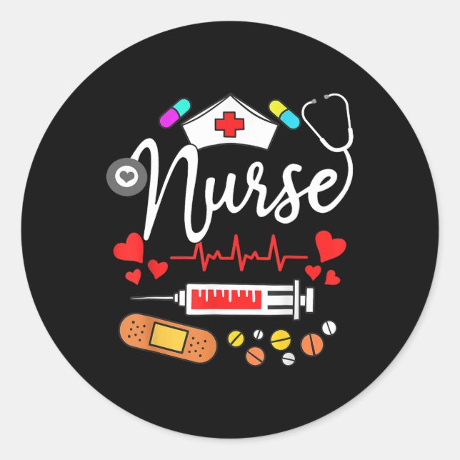 Sticker Rond Journée de l'infirmière Infirmière Semaine de l'in (Devant)