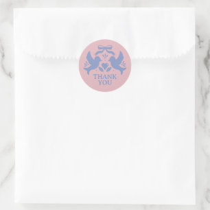 Sticker Rond Journée de mariage Love Birds
