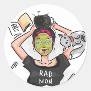 Sticker Rond Journée de repos de Rad Maman