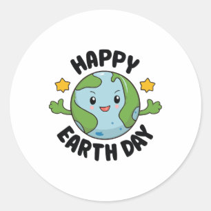 Sticker Rond Journée de sensibilisation à la Terre Jolie planèt