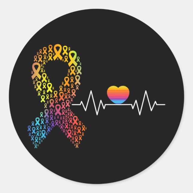 Sticker Rond Journée de sensibilisation à tous les problèmes de (Devant)