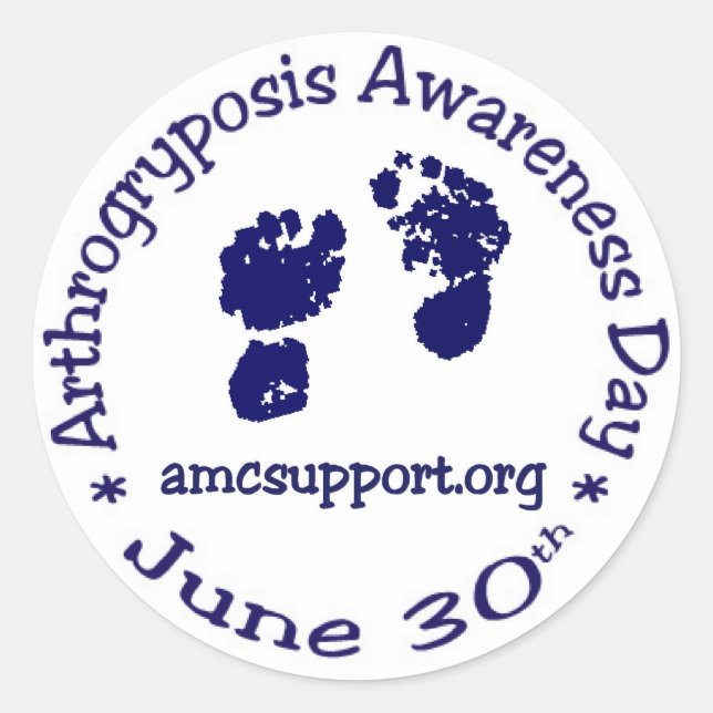 Sticker Rond Journée de sensibilisation Arthrogryposis * 30 jui (Devant)