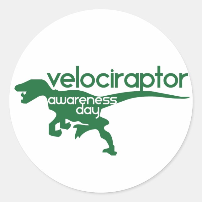 Sticker Rond Journée de sensibilisation au Velociraper (Devant)