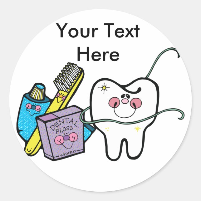 Sticker Rond Journée des dentistes 6 mars (Devant)