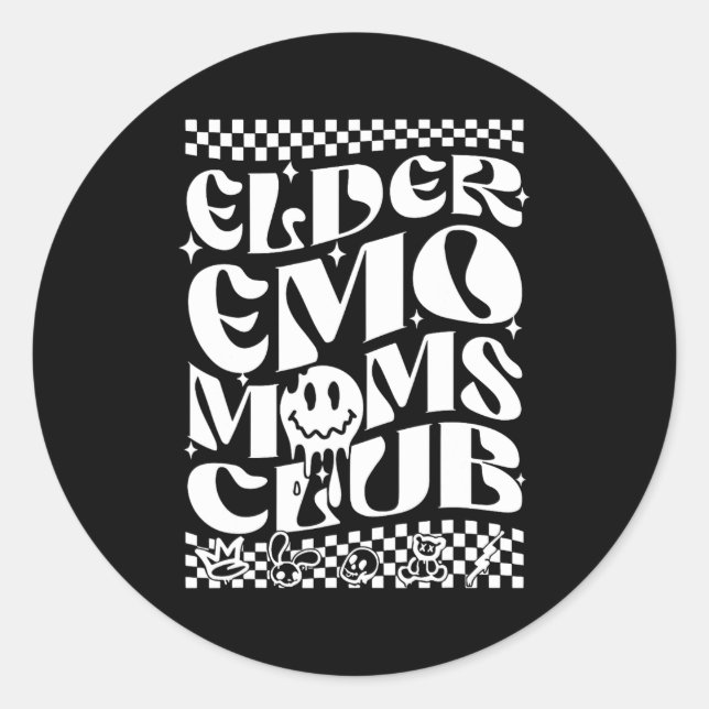 Sticker Rond Journée des mères du club Emo Moms (Devant)