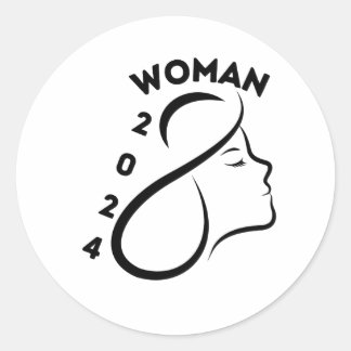 Sticker Rond journée internationale de la femme 2024