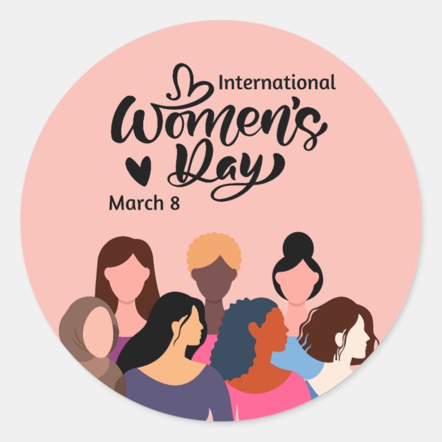 Sticker Rond Journée internationale de la femme 2025 (Devant)
