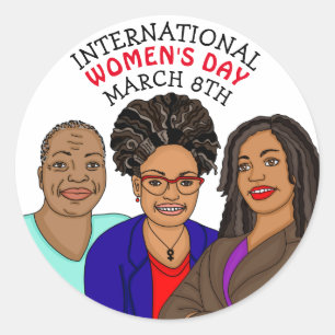 Sticker Rond Journée internationale de la femme - 8 mars
