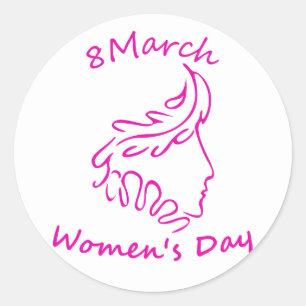 Sticker Rond Journée internationale de la femme 8 mars