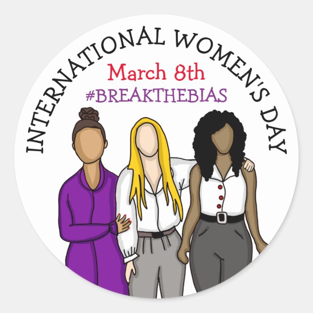 Sticker Rond Journée internationale de la femme | 8 mars (Devant)