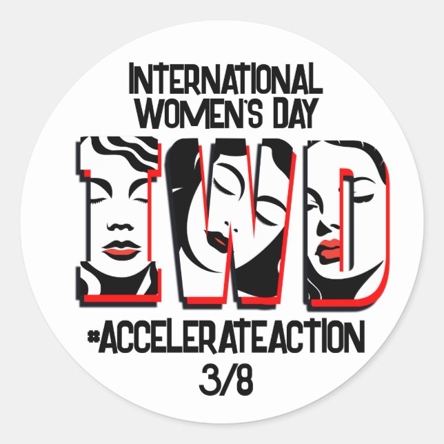 Sticker Rond Journée internationale de la femme | Accélérer les (Devant)