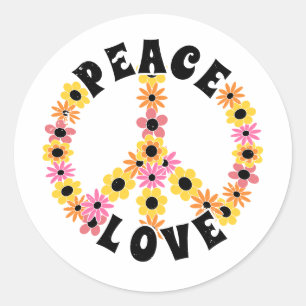 Sticker Rond Journée internationale de la paix Fleur d'amour