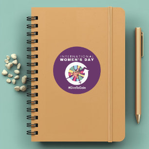 Sticker Rond Journée internationale des femmes 2026 Donner pour