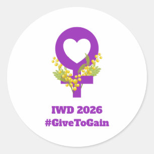 Sticker Rond Journée internationale des femmes 2026 IWD Donner 