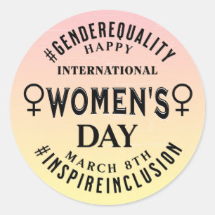 Sticker Rond Journée internationale des femmes   8 mars