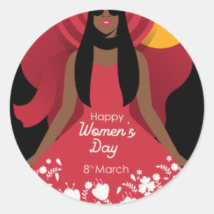Sticker Rond journée internationale des femmes de boho