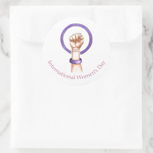 Sticker Rond Journée internationale des femmes du 8 mars