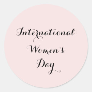 Sticker Rond Journée internationale des femmes Rose poudré