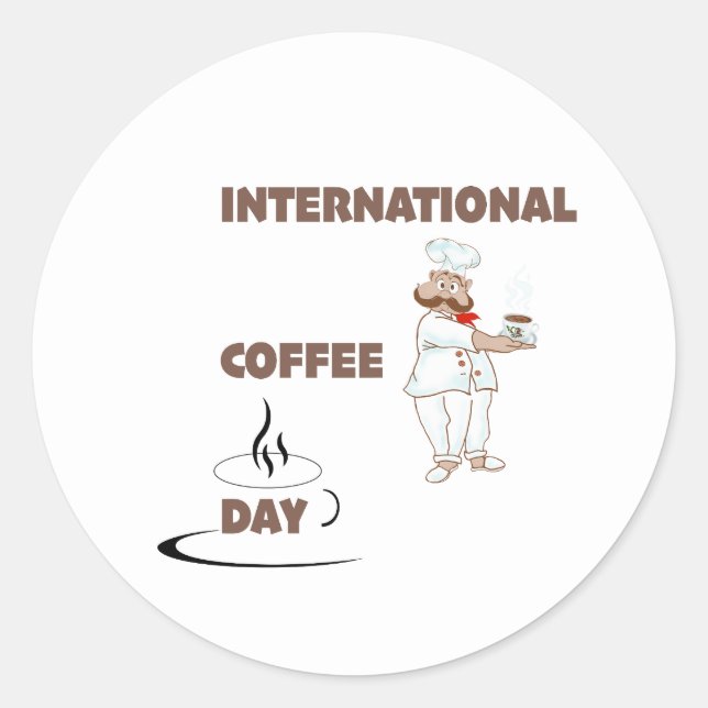 Sticker Rond journée internationale du café (Devant)