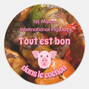 Sticker Rond Journée internationale du porc