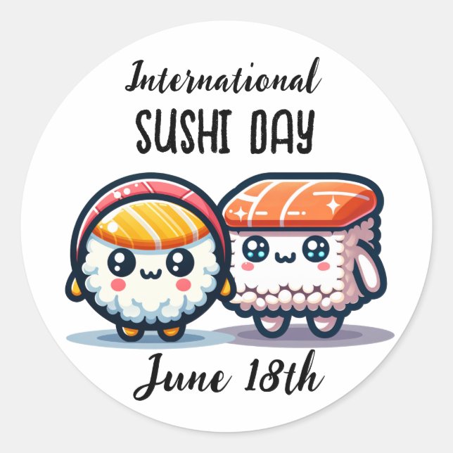 Sticker Rond Journée internationale du Sushi _ 18 juin (Devant)