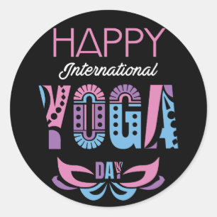 Sticker Rond Journée internationale du yoga