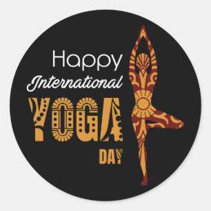 Sticker Rond Journée internationale du yoga