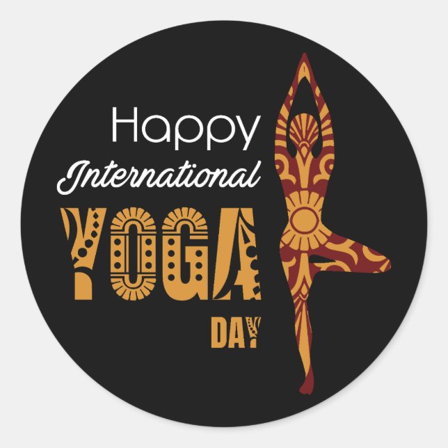Sticker Rond Journée internationale du yoga (Devant)