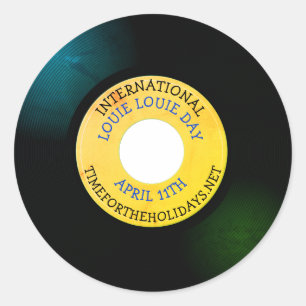 Sticker Rond Journée internationale Louie Louie - 11 avril