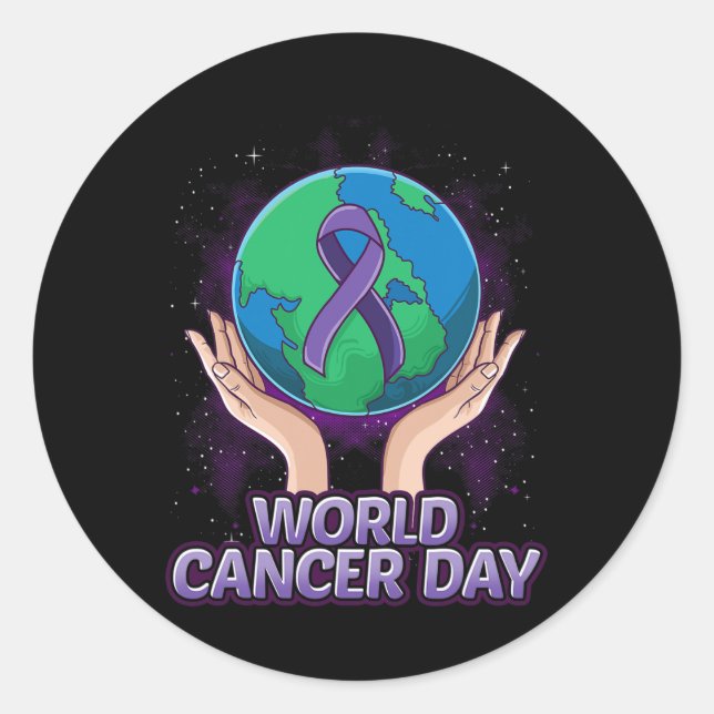 Sticker Rond Journée Mondiale contre le Cancer Conscience des i (Devant)