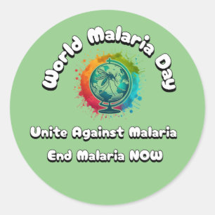 Sticker Rond Journée mondiale contre le paludisme - Unissez-vou