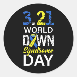 Sticker Rond Journée Mondiale Contre Le Syndrome Pour Lutter Co