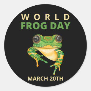 Sticker Rond Journée mondiale de la grenouille 20 mars