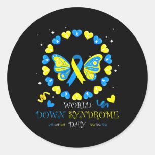 Sticker Rond Journée mondiale de la trisomie 21 pour lutter con