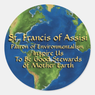 Sticker Rond Journée mondiale de l'environnement et Saint Franç