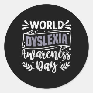 Sticker Rond Journée mondiale de sensibilisation à la dyslexie