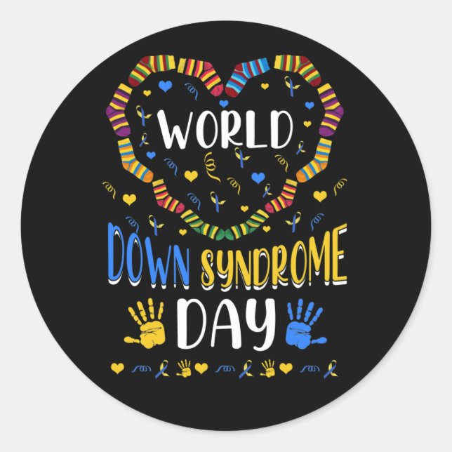 Sticker Rond Journée mondiale de sensibilisation au syndrome d' (Devant)