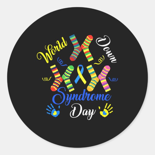 Sticker Rond Journée mondiale de sensibilisation au syndrome d' (Devant)