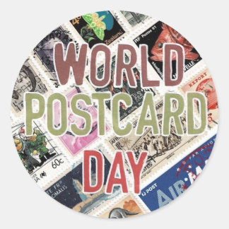 Sticker Rond Journée mondiale des cartes postales